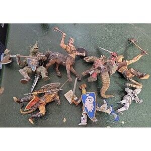 Papo Mutant Fantasy Action figure Medieval Warrior Lot Rhino Croc Tiger Centaur